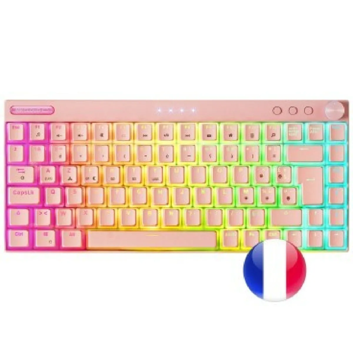 Mars Gaming MKCLOUDPRFR clavier USB + Bluetooth AZERTY Français Rose