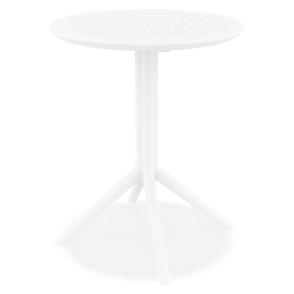 Table pliable ronde 'GIMLI' en matière plastique blanche - intérieur / extérieur - Ø 60 cm