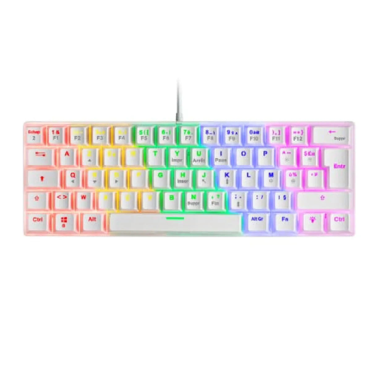 Clavier Gamer mécanique (Red Switch) MK60 RGB (Blanc)