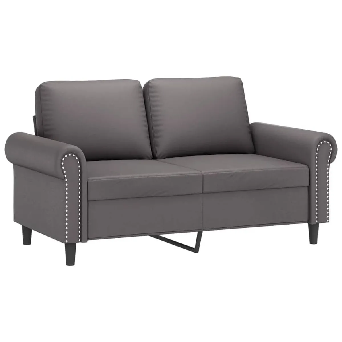 Canapé à 2 places,Sofa de Salon,Canapé droit Gris 120 cm Similicuir -GKD377339