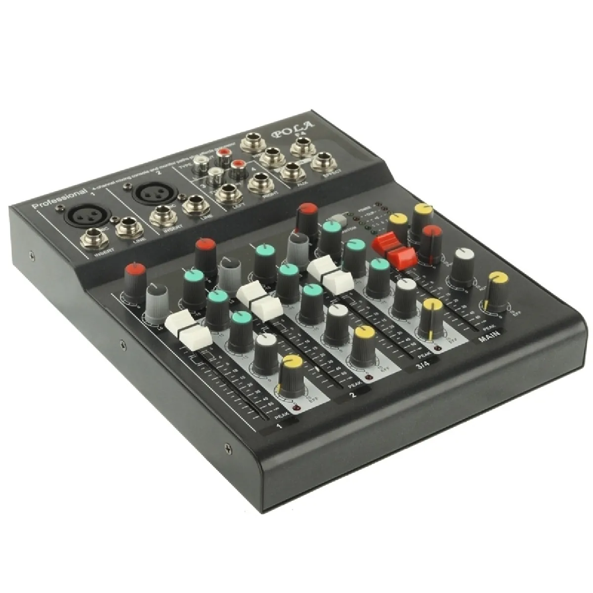 Table de mixage Console de professionnelle à 4 canaux et processeur Aux Effects Plus