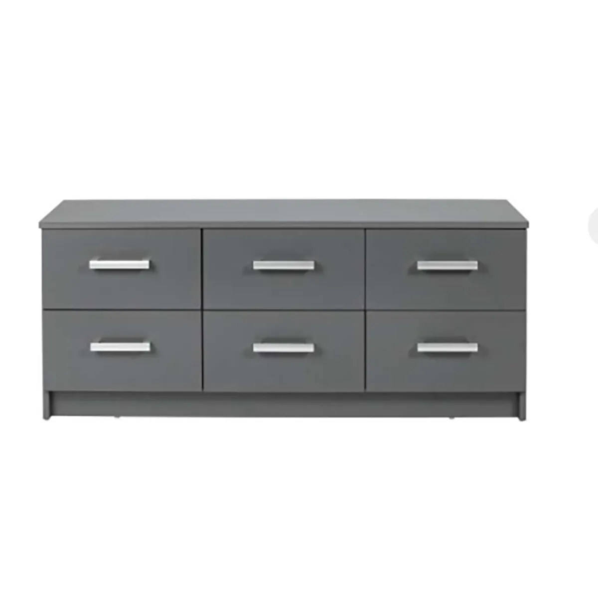 Commode meuble de rangement coloris gris graphite - Hauteur 50.8 x Longueur 122 x Profondeur 40 cm