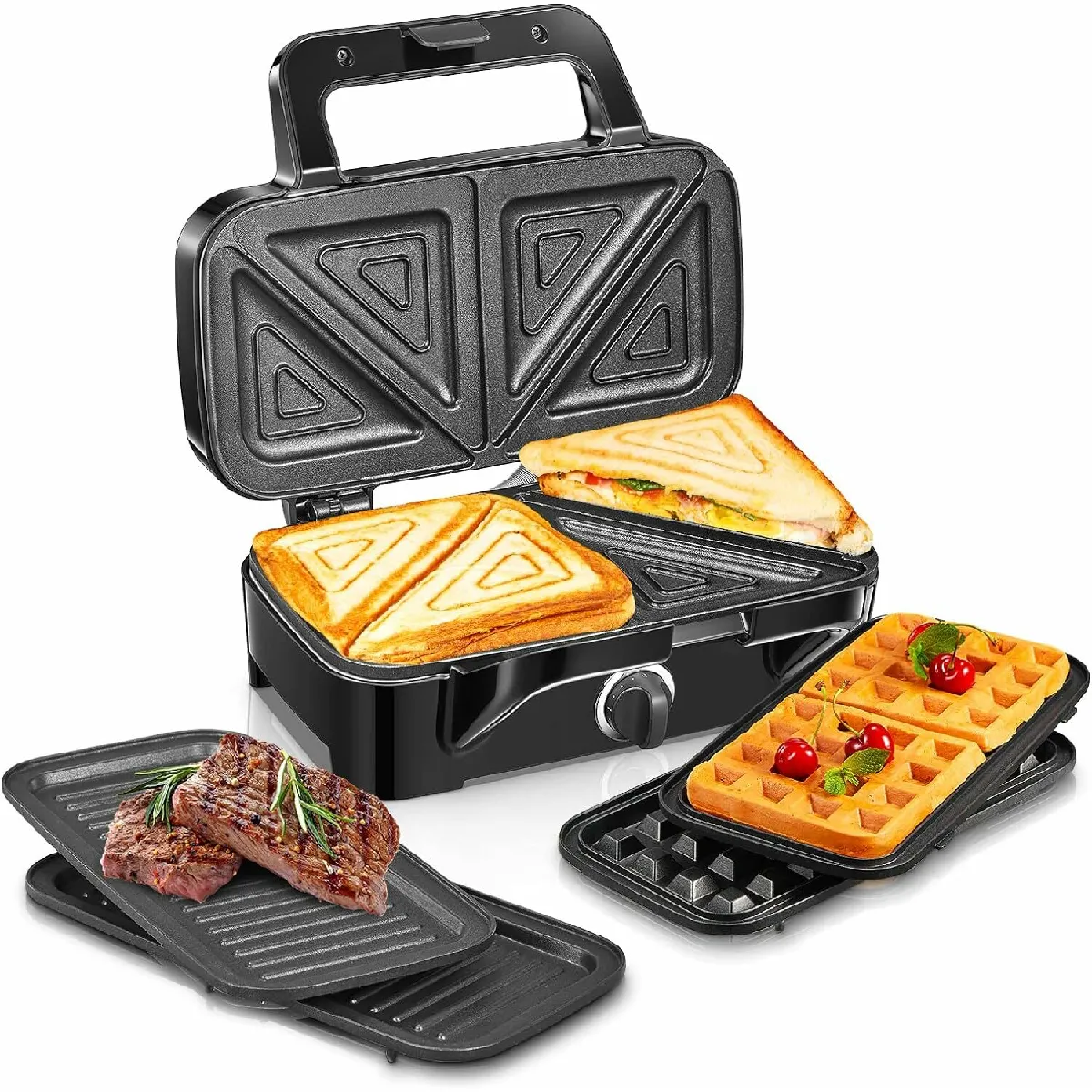 Appareil Croque Monsieur 3 en 1 1200W noir