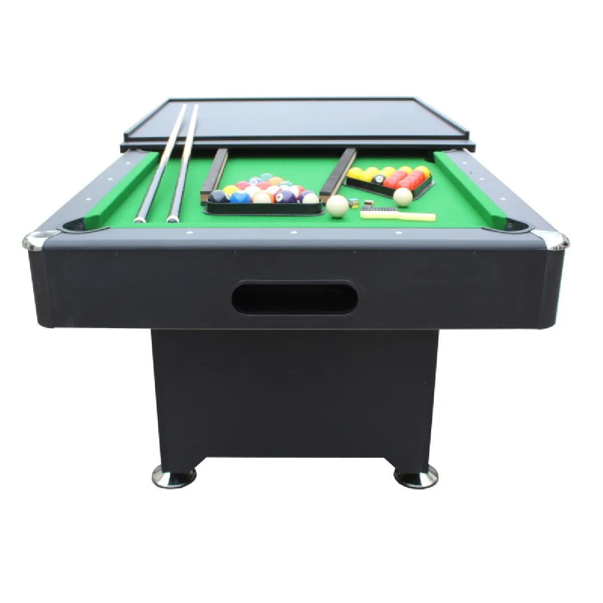 Billard Américain convertible Table dinatoire - 213 x 121 x 80 cm - Retour de boules automatique et Accessoires inclus