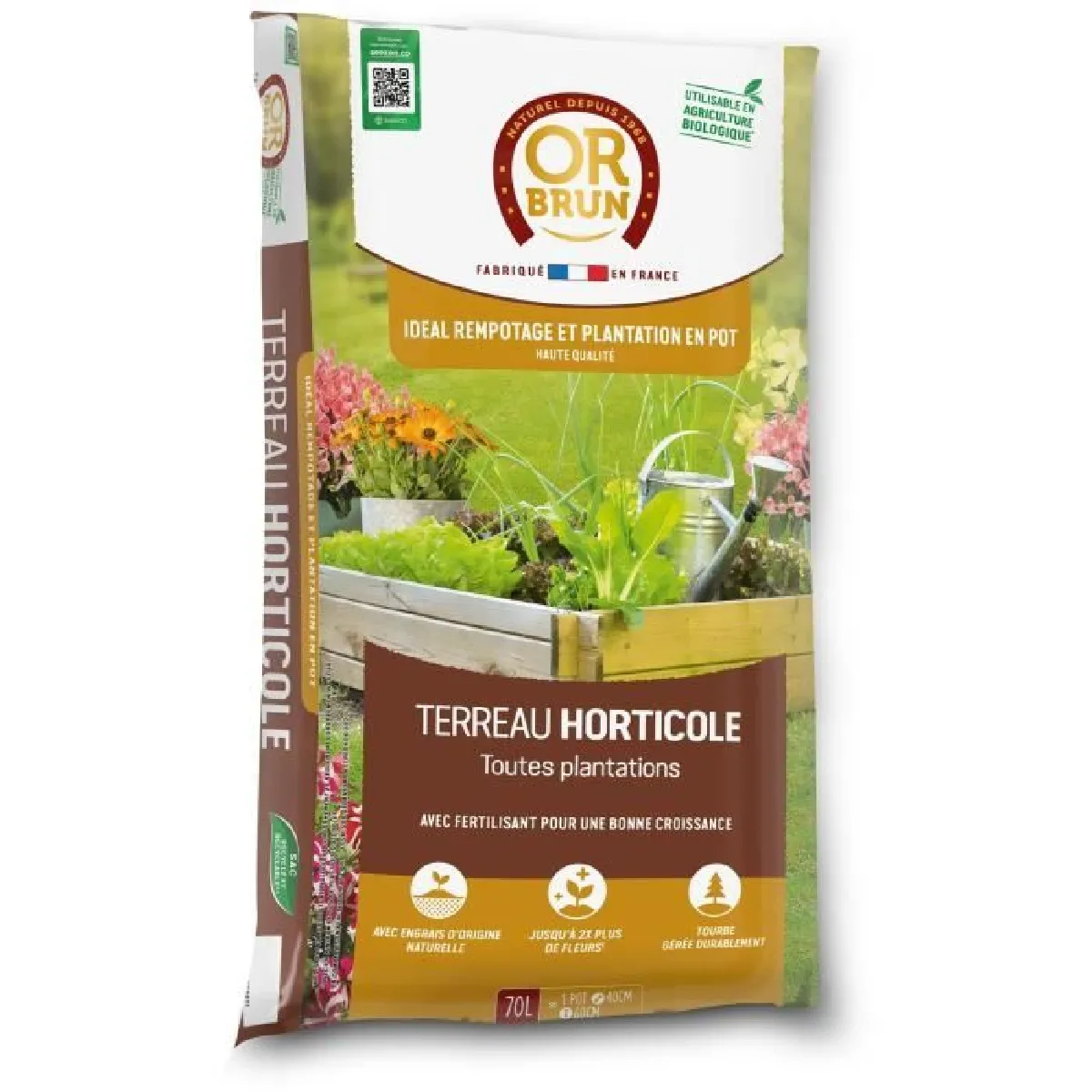 Terreau horticole - OR BRUN - OBRTHOR70N - 70 L