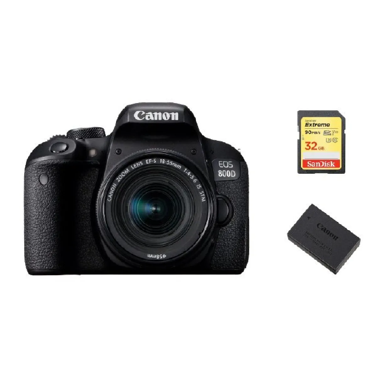 CANON EOS 800D KIT EF-S 18-55mm F4-5.6 IS STM + 32GB SD card + LP-E17 Battery