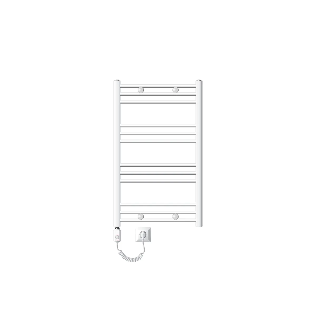 LuxeBath Radiateur électrique pour salle de bains Sahara 600x800 mm Blanc raccord latéral droit & thermoplongeur 600W