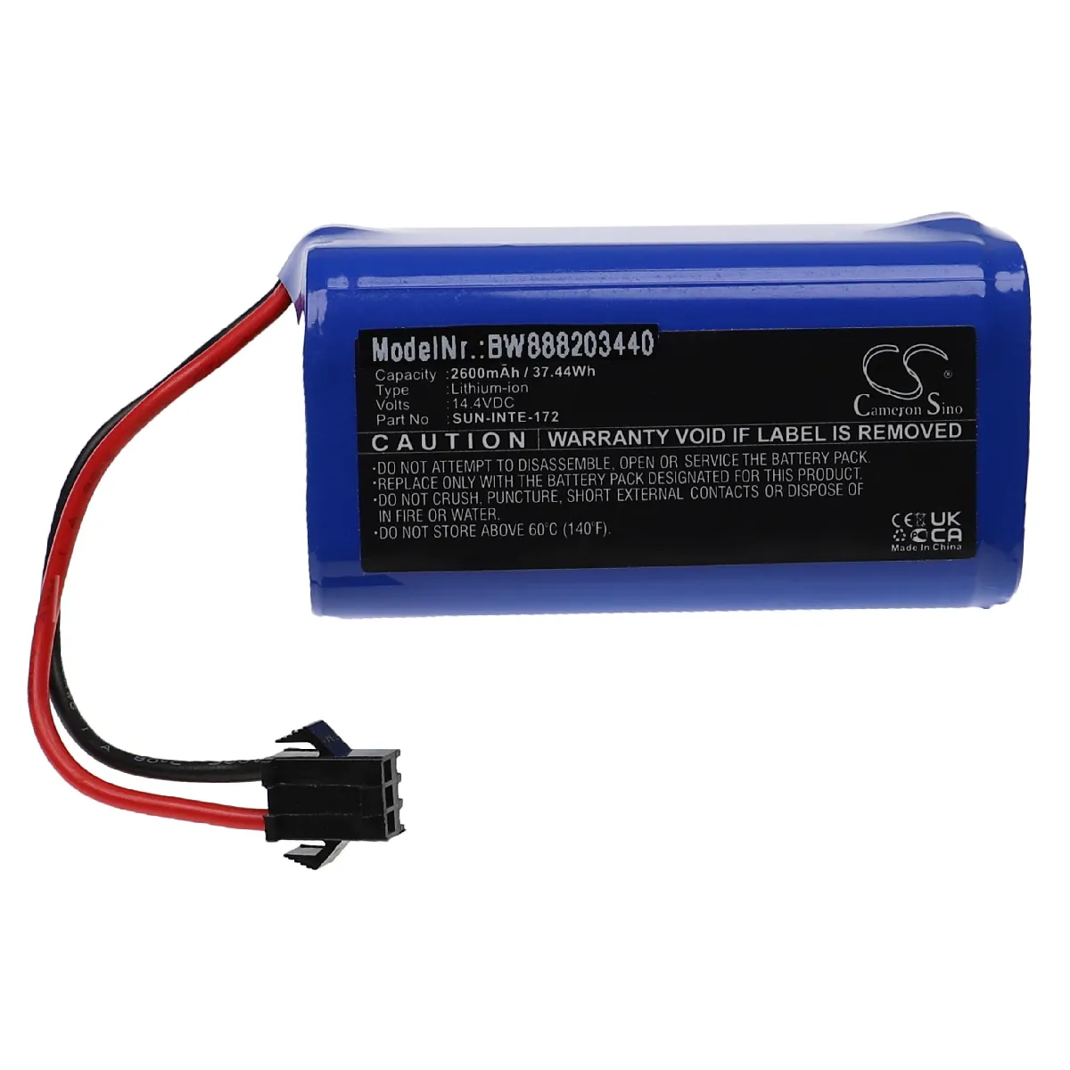 vhbw Batterie compatible avec Ikohs Netbot S15 aspirateur, robot électroménager (2600mAh, 14,4V, Li-ion)