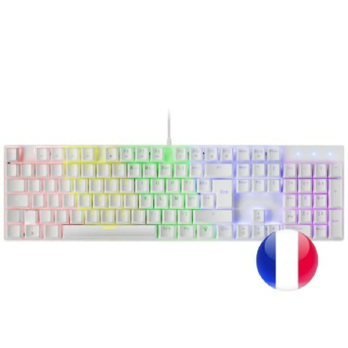 Mars Gaming MK422WBRFR clavier USB AZERTY Français Blanc