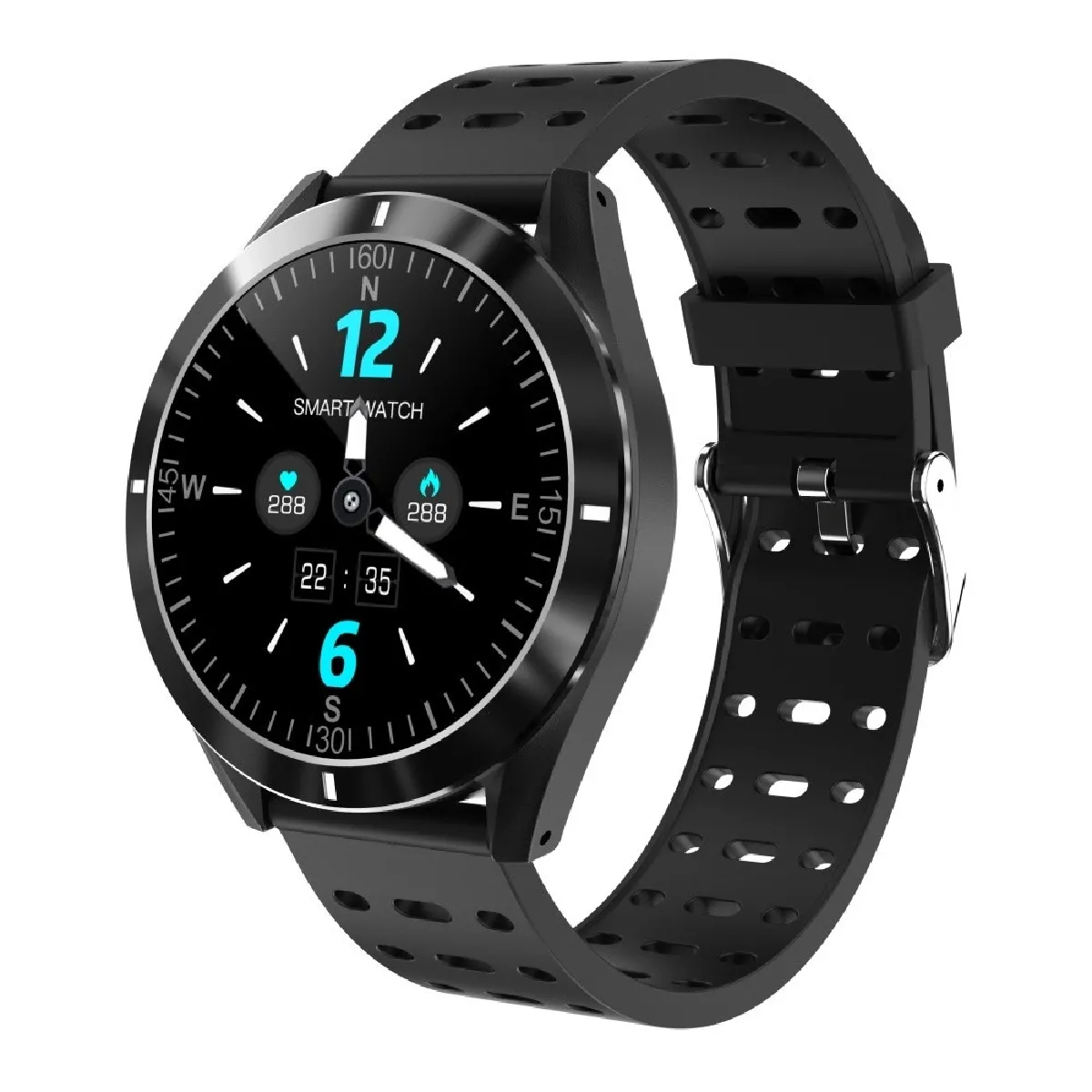 Bracelet connecté Écran couleur P6 de 1,3 pouces IPS Smart Watch IP67 étancherappel d'appel de soutien / surveillance de la fréquence cardiaque / de la pression artérielle / du sommeil noir