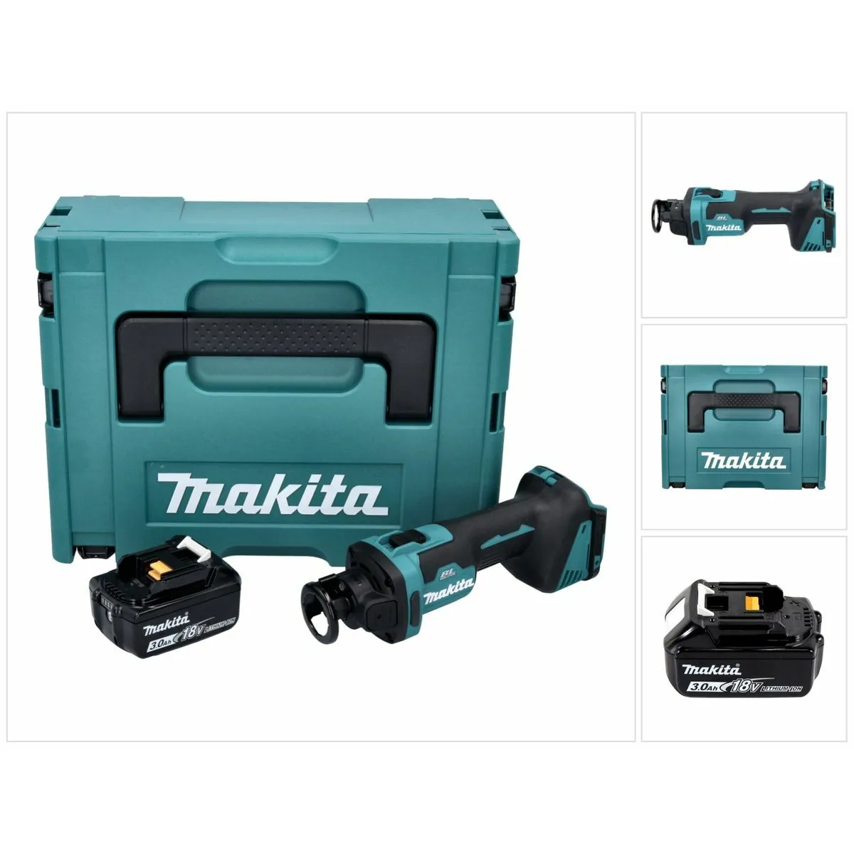 Makita DCO 181 F1J Affleureuse plaque de plâtre sans fil 32000 tr/min Brushless 18V + 1x Batterie 3,0 Ah + Coffret Makpac - sans chargeur