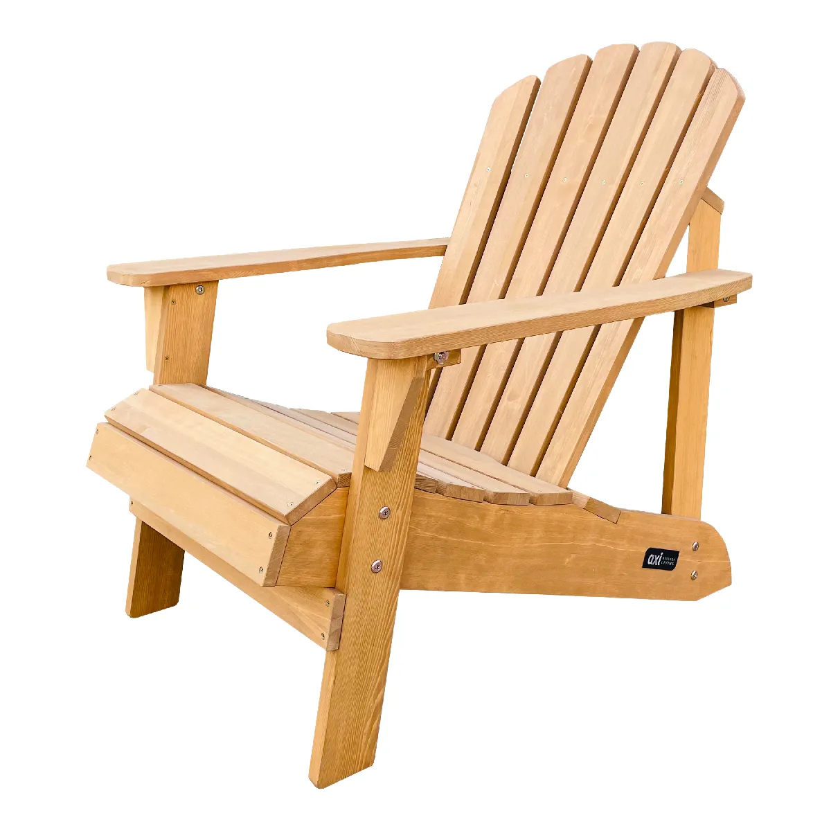 AXI Carmen Chaise Adirondack, Transat Bois, Beige Or - Chaise de Jardin Bois 1 personne /Fauteuil Bois Exterieur/Chaise Bois Exterieur - Fauteuil Exterieur Bois à dossier haut 90 x 78 x 93 cm 14 kg