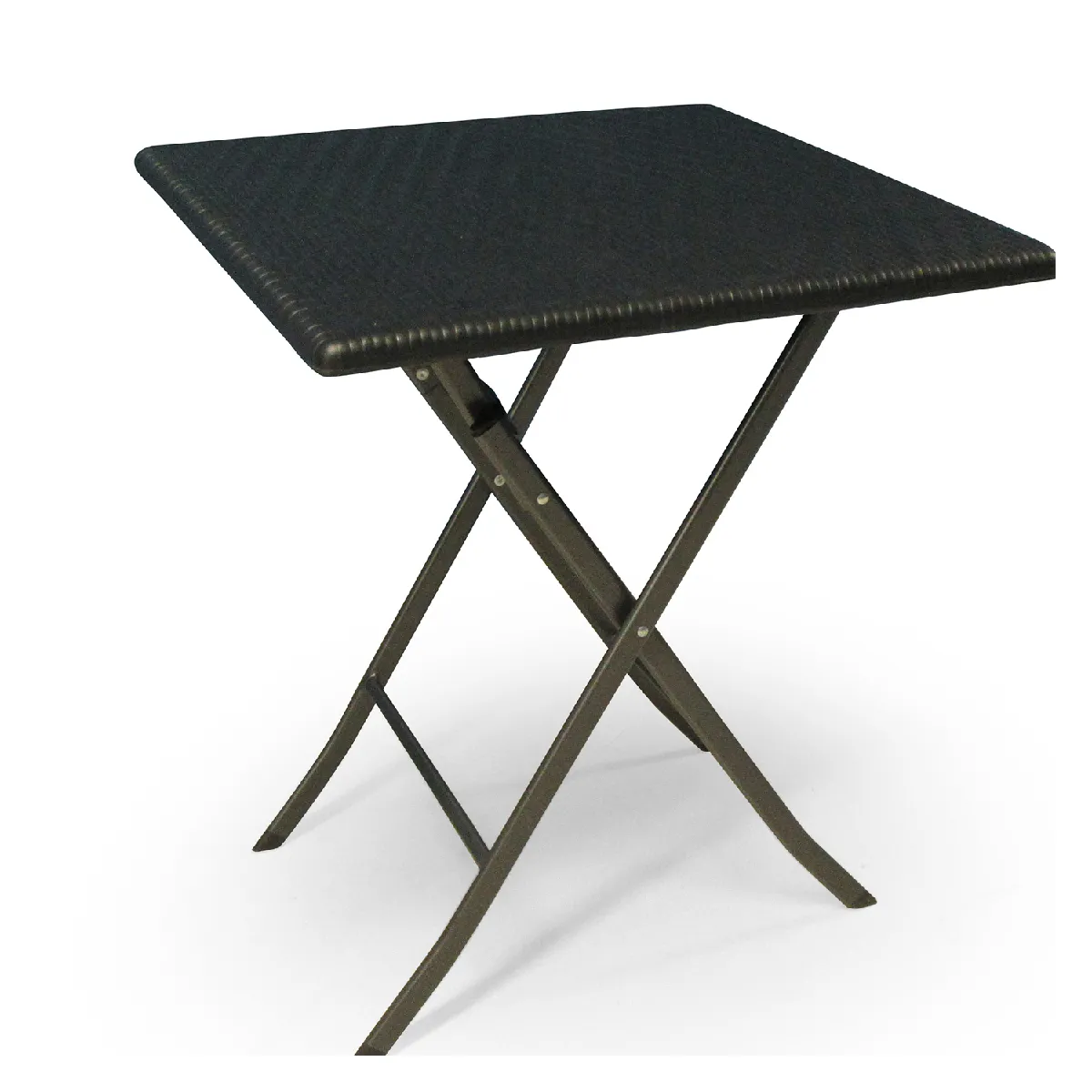 Table carrée pliante en plastique effet rotin