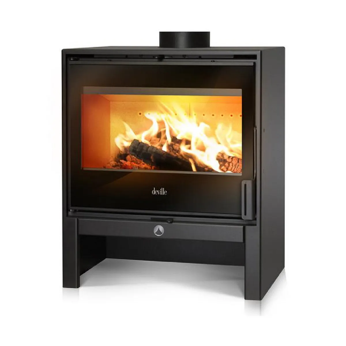 Poêle à bois 8kw acier noir - c077bp-06 - DEVILLE