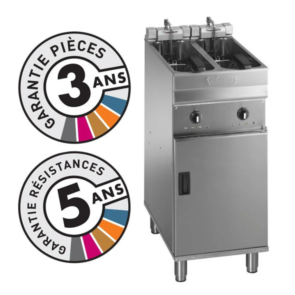 Friteuse électrique sur coffre - 2x 7-8 litres - Valentine - EVO2200T