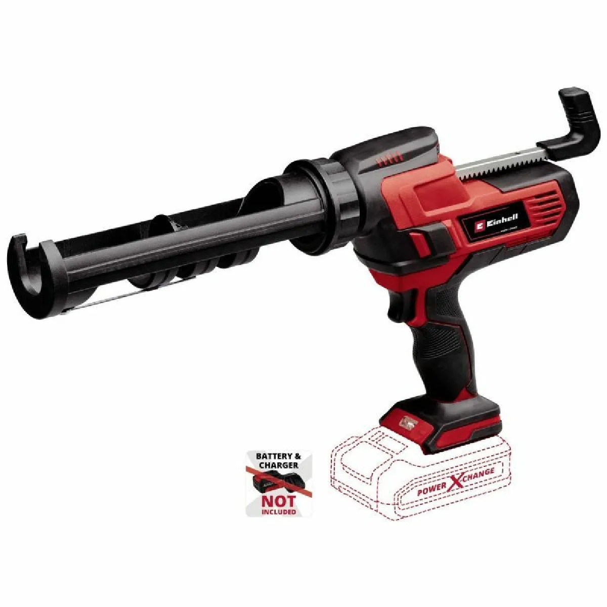 Einhell Pistolet à cartouche sans fil TE-SG 18/10 Li-Solo Power X-Change (18 V, pour cartouches 310 ml, force de poussée max. de 2 000 N, vitesse réglable, vendu sans batterie)