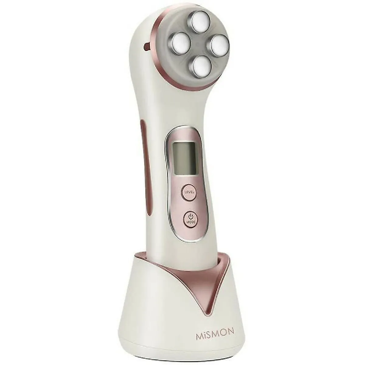 Appareil anti rides visage, 5 Modes Ultrasonique LED Lumière appareil beaute visage,avec USB Rechargeable,Or rose