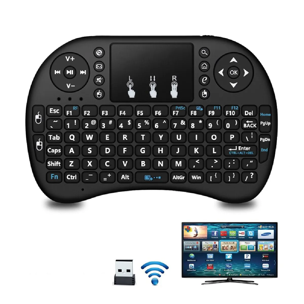 I8 Air Mouse 2,4 GHz Mini Clavier Wireless Touch Pad Télécommande sans rétroéclairage X96 Mini H96Max TV Box PC Gamepad