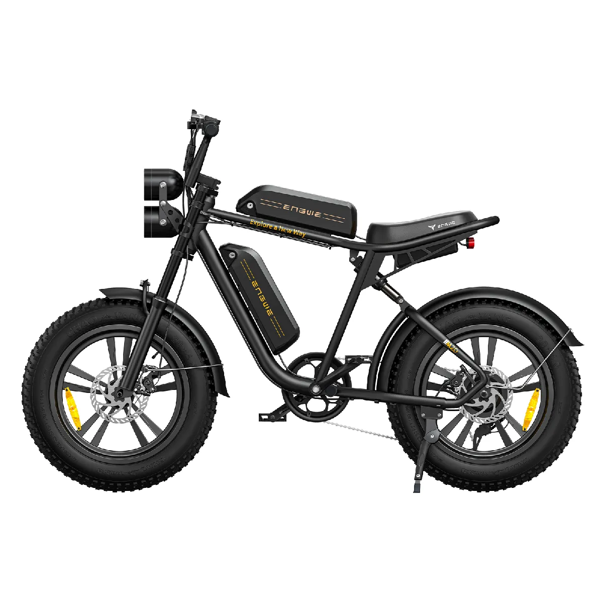 Vélo électrique Engwe M20 750 W 48 V 26 Ah double batterie Fat Ebike tout suspendu - Noir