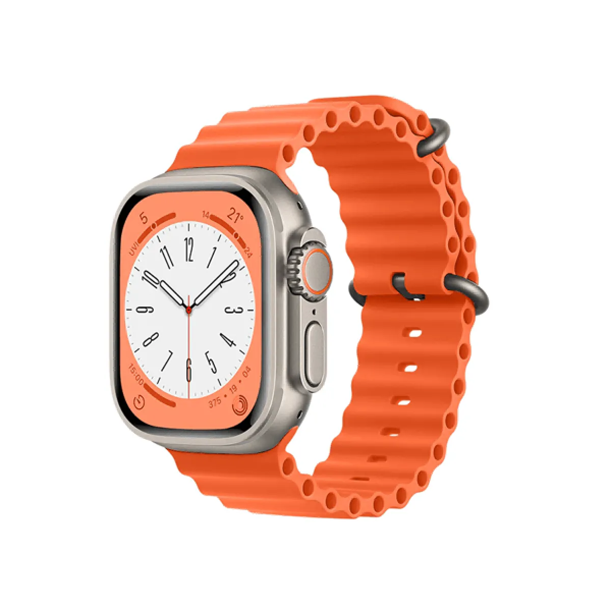 Bracelet Silicone Ocean Waves pour Apple Watch Ultra 2 - Orange