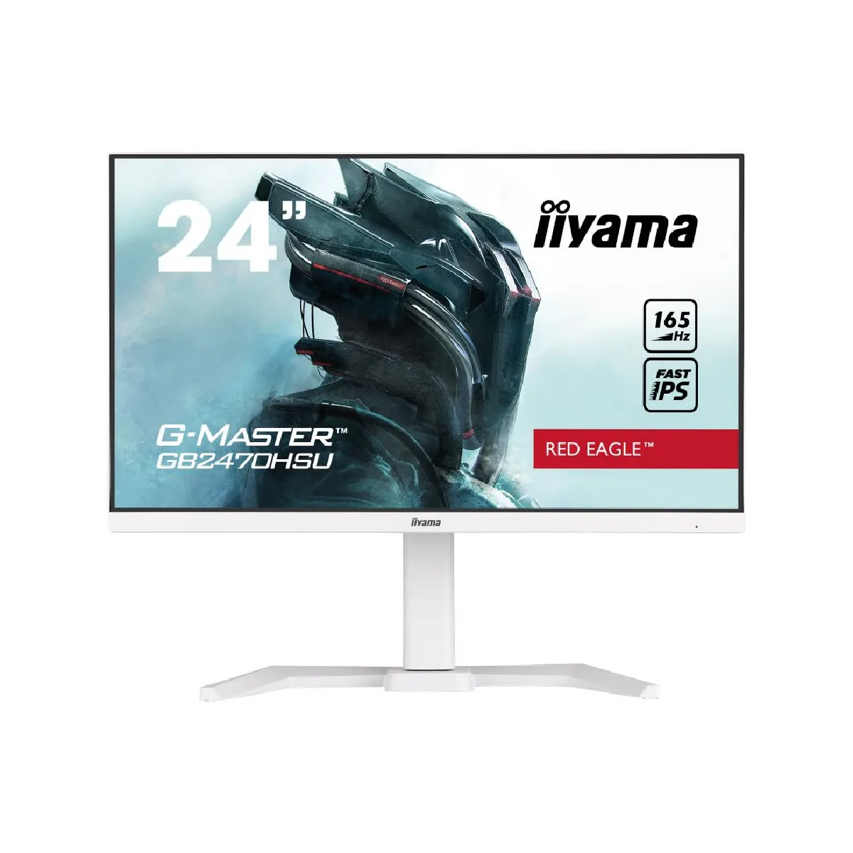 Ecran IIYAMA 23.8'' G-Master Red eagle Blanc Fast IPS 1920x1080 0.8ms 250cd/m² 165Hz 1xHDMI 1xDisplayPort 2xUSB HP FreeSync 15cm pied réglable en hauteur+Pivot