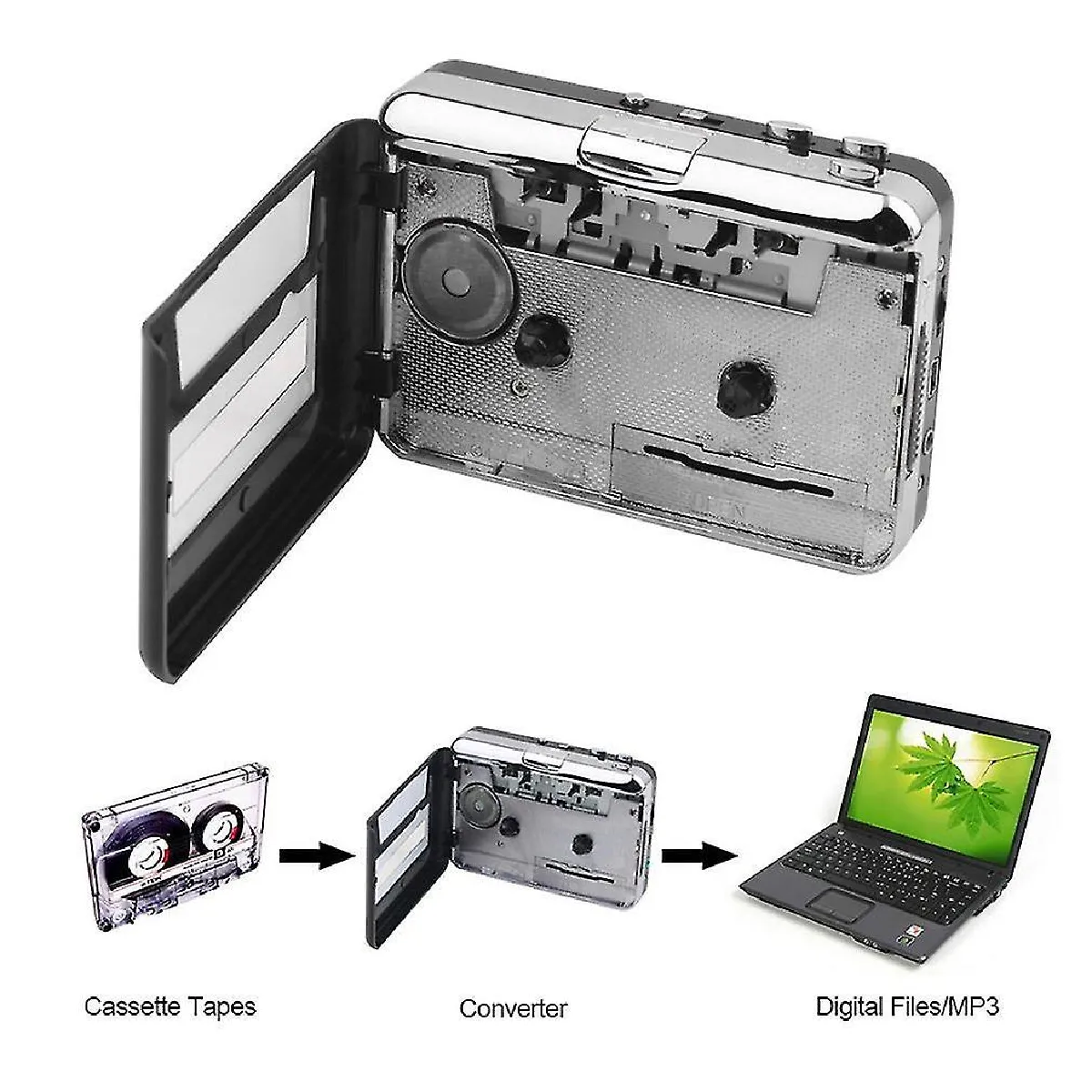 Cassette USB de bande sur PC et convertisseur CD MP3 capture le lecteur de musique audio numérique