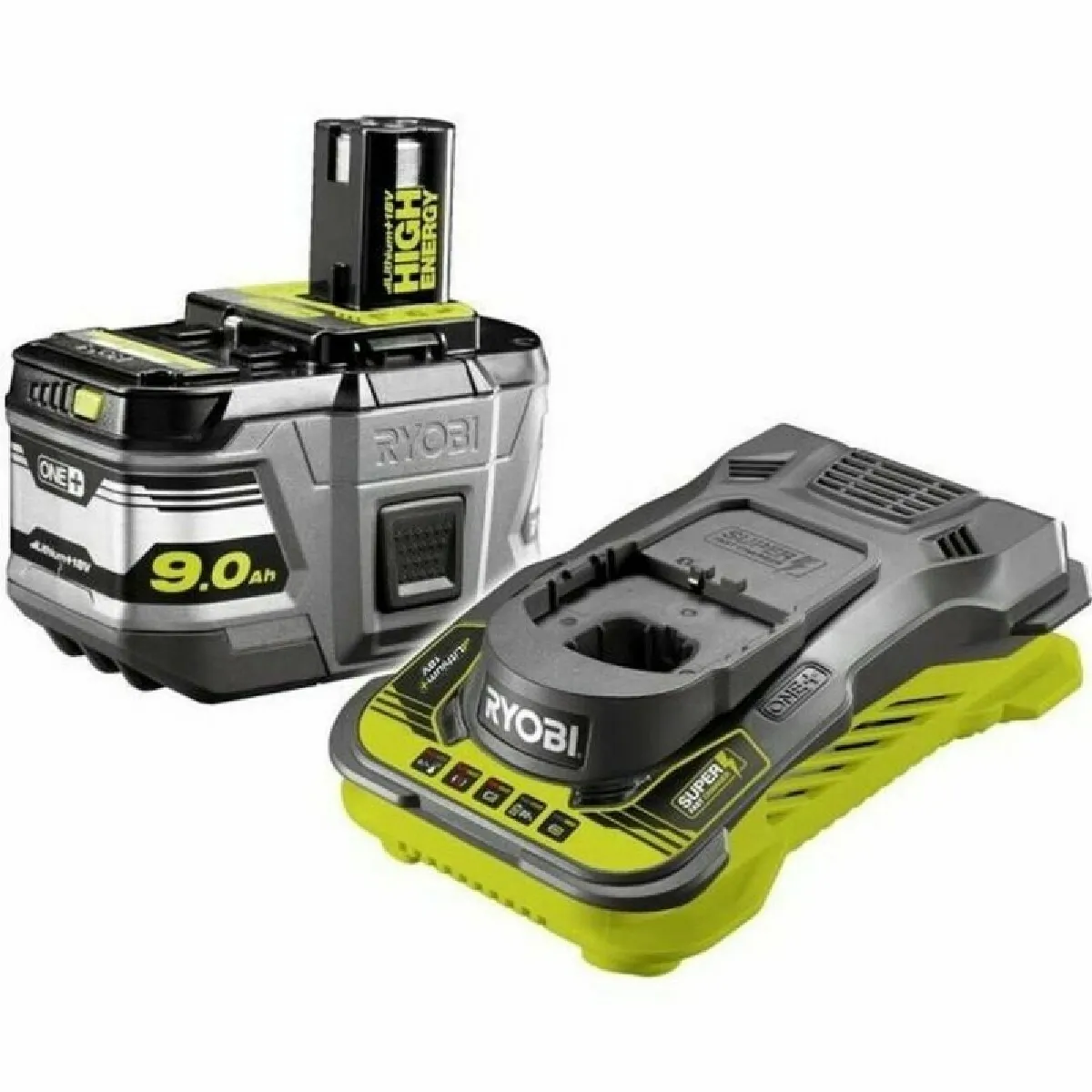 Ensemble chargeur et batterie rechargeable Ryobi 9 Ah 18 V