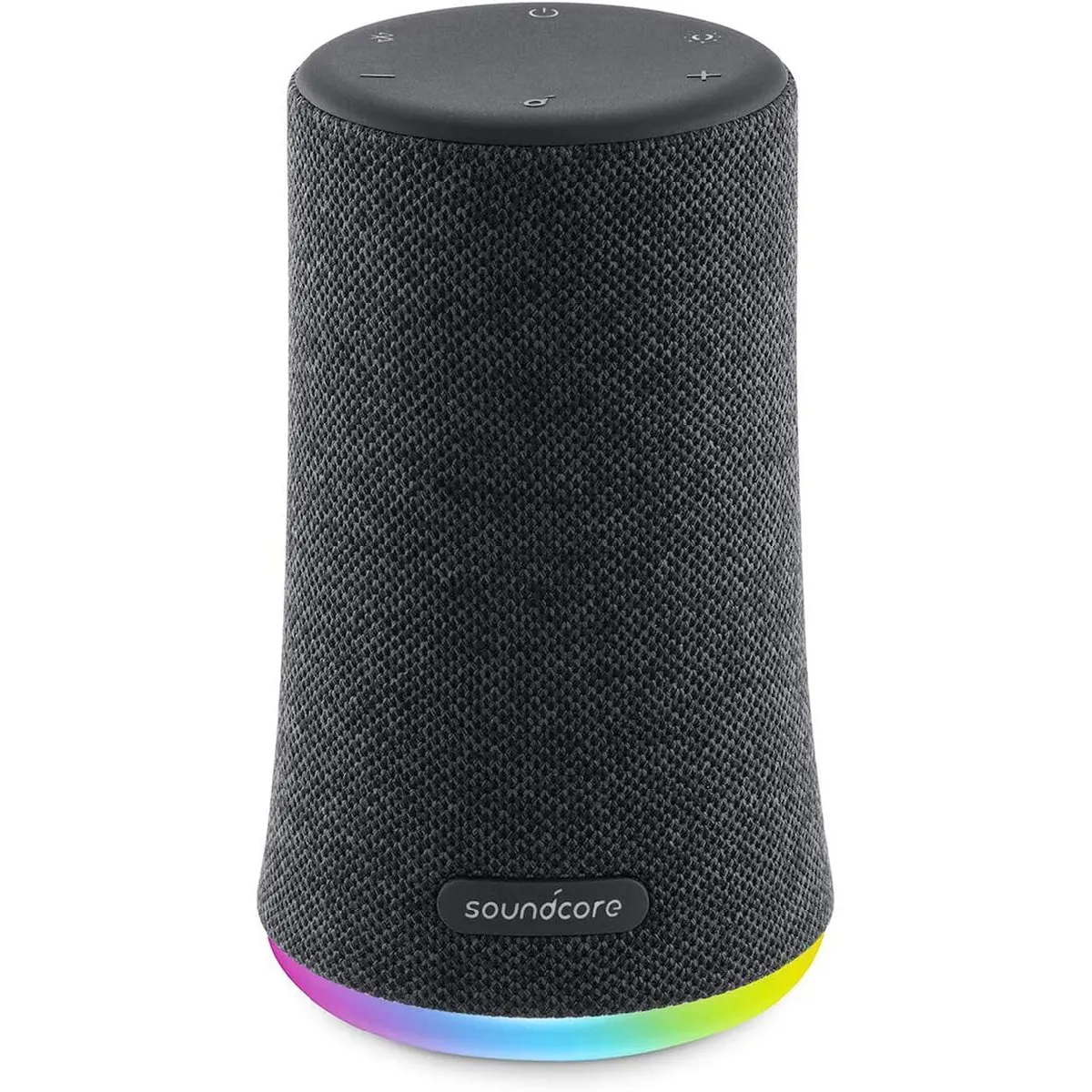 Soundcore Flare Mini Enceinte Bluetooth 360° avec Anneau de lumière LED, étanchéité IPX7, 10W, 12 Heures d'autonomie, Microphone, TWS, Application iOS/Android et Technologie BassUpâ„¢,Noir