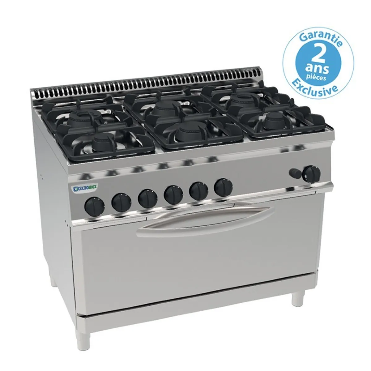 Piano de cuisson dessus gaz sur four gaz statique extra-large - 6 feux - gamme 700 - modules 350 - Tecnoinox