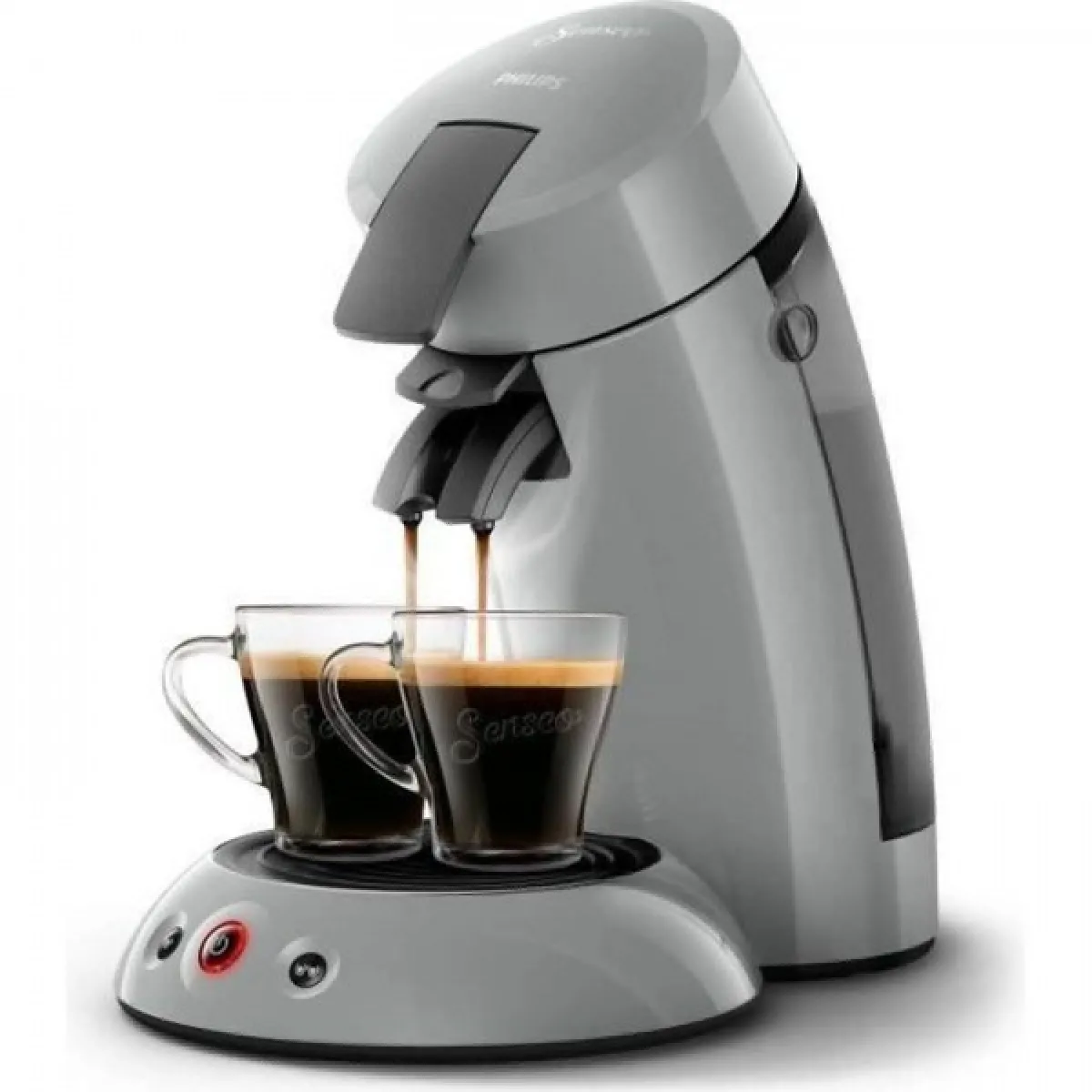 Machine a Cafe dosette SENSEO ORIGINAL Philips HD6553/71, Booster d'arômes, Crema Plus (mousse plus dense), 1 a 2 tasses, Gris