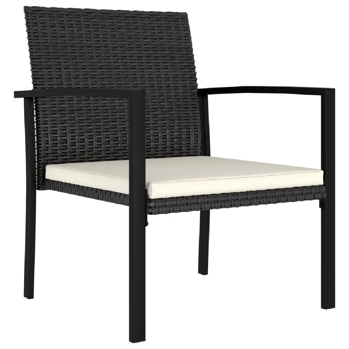 Lot de 2 Chaises de salle à manger de jardin - Fauteuil d'extérieur Résine tressée Noir -MN49398