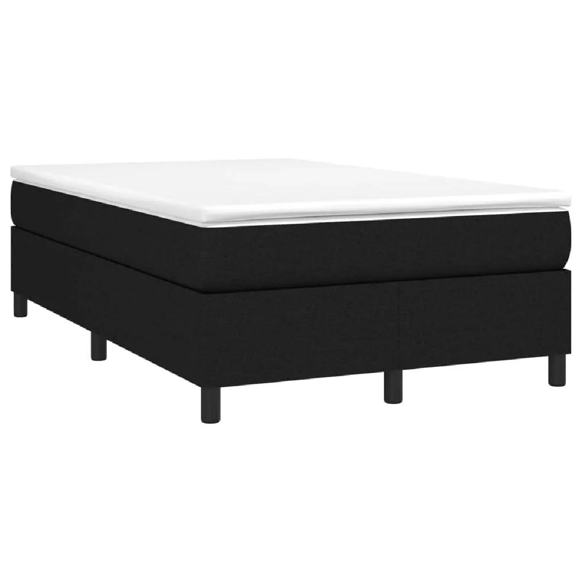 Lit adulte- Lit + matelas,Sommier à lattes de lit avec matelas noir 120x190 cm tissu -GKD79975