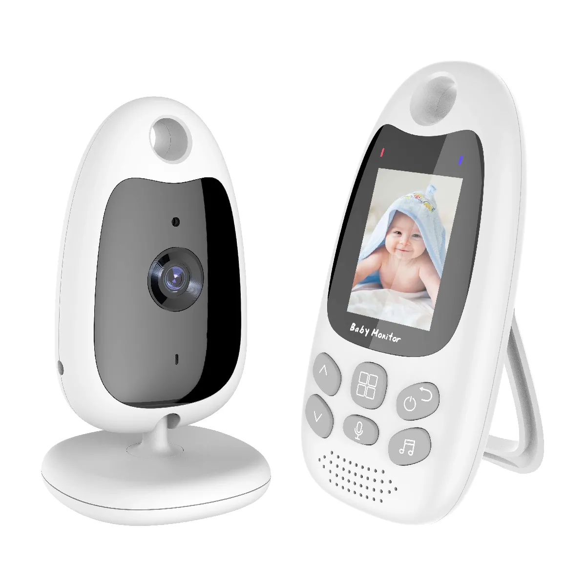 BabyPhone Vidéo Sans Fil Multifonctions-sans Fil-VOX-Ecran 2.0 LCD-Caméra Bidirectionnel - Vision Nocturne-Berceuses