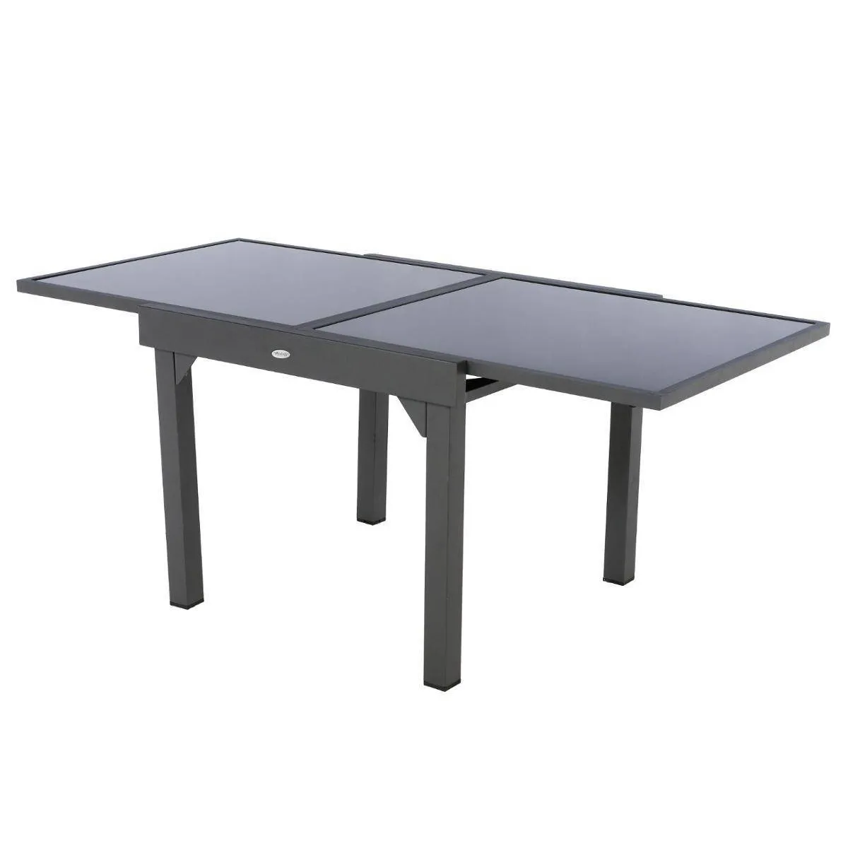 Table extensible carrée en verre Piazza 4/8 places Gris anthracite - Hespéride