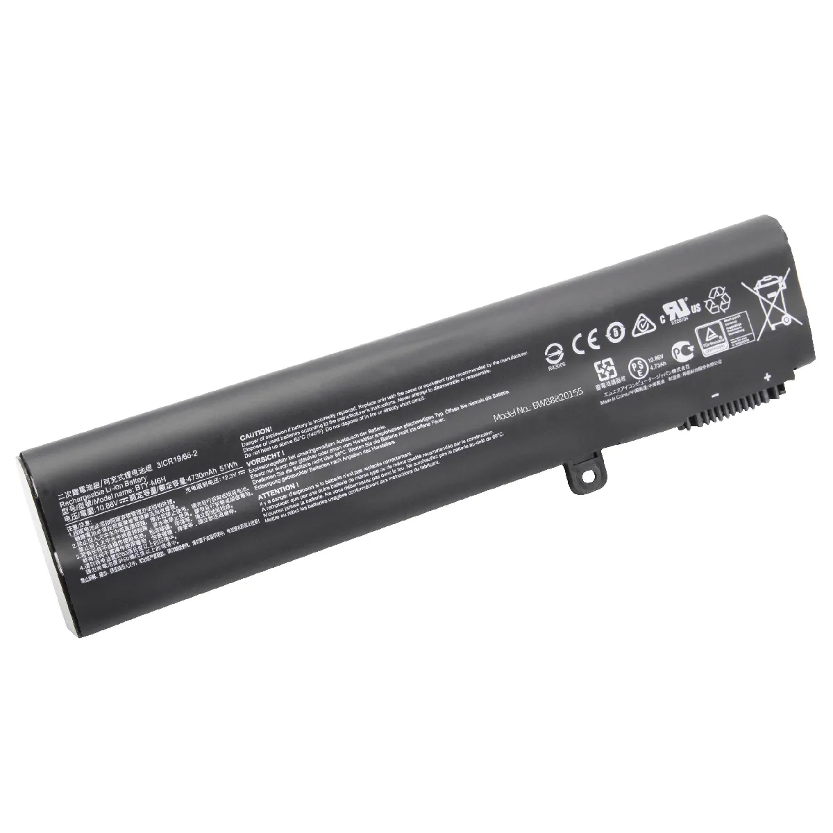 vhbw Li-Ion batterie 4730mAh (10.86V) noir pour ordinateur portable laptop notebook comme MSI 3ICR19/65-2, 3ICR19/66-2, BTY-M6H