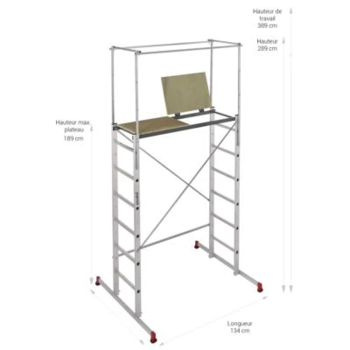 Échafaudage aluminium 3.89 m altus 190