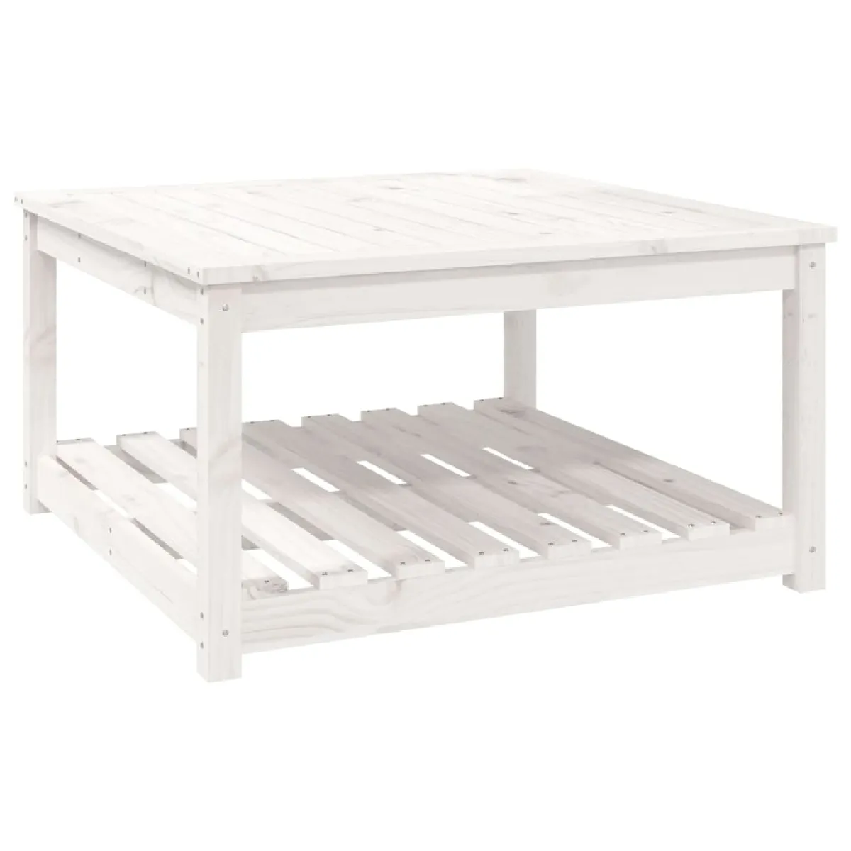 Table de jardin - Table d'extérieur blanc 82,5x82,5x45 cm bois massif de pin -GKD46602