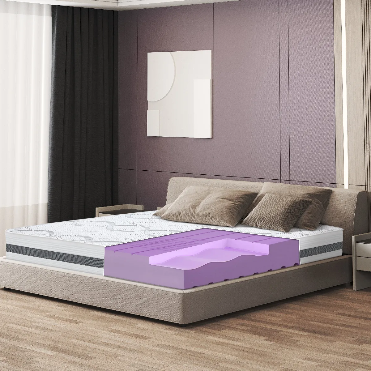 Matelas Simple 110 x 180 à mémoire - Premium Quality - Hauteur 25 cm - Made in Italy