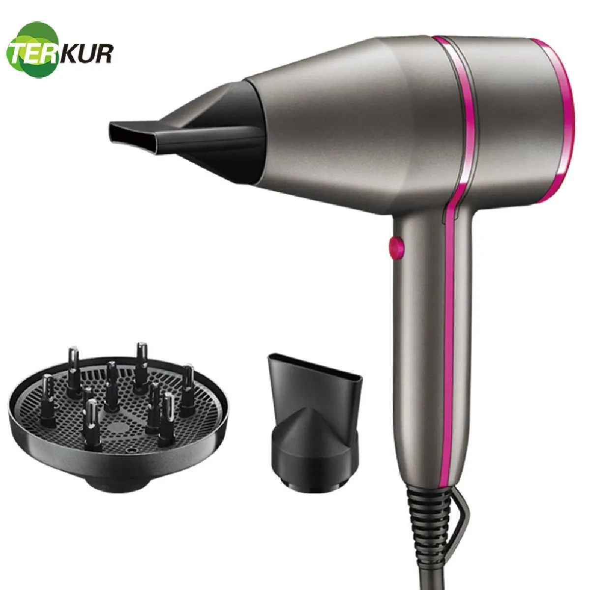 Sèche-cheveux ioniques Sèche-cheveux puissants 2 vitesses 3 chauffage Salon Sèche-cheveux domestique pour séchage rapide Styling Souffleur & Diffuseur