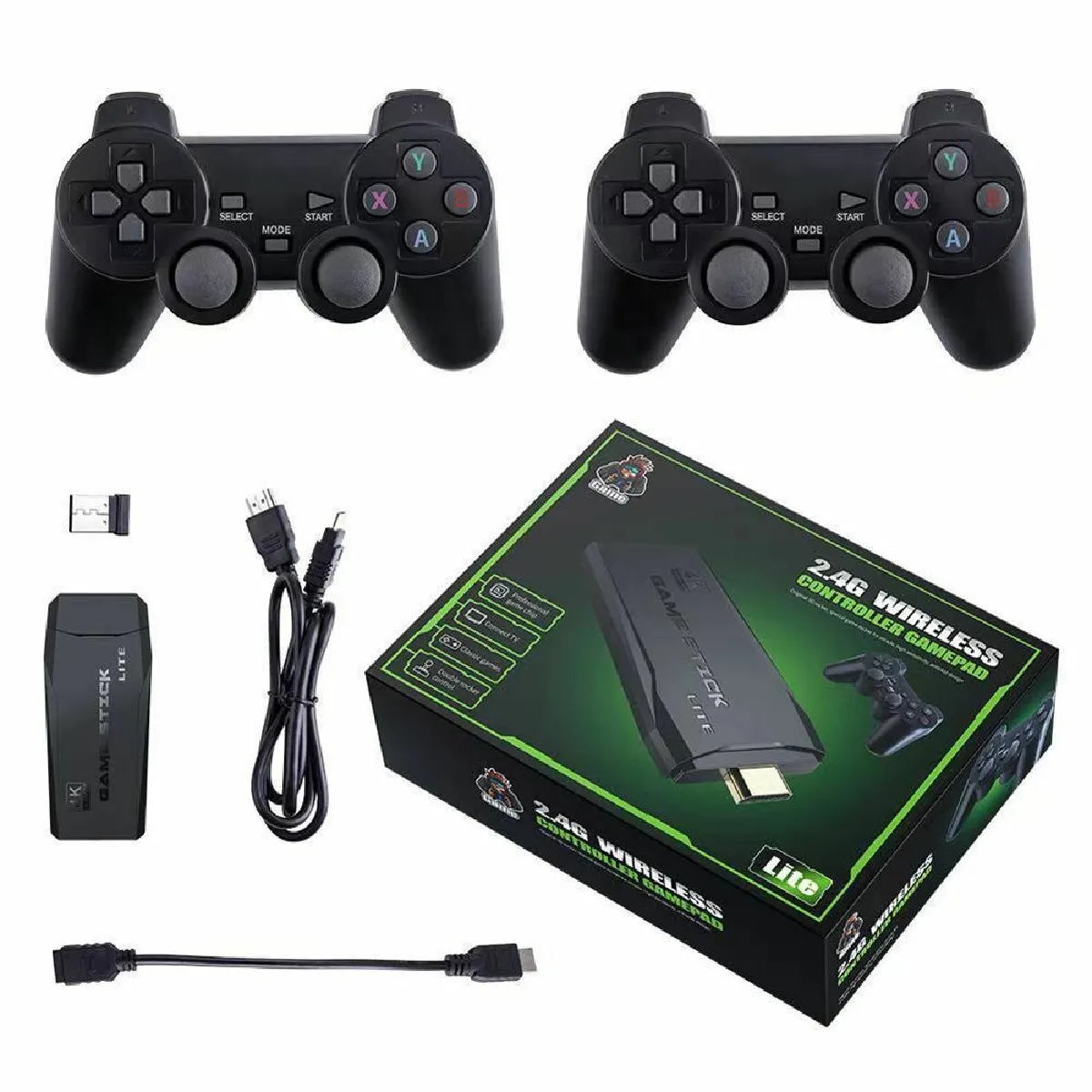 Console de Jeux vidéo rétro avec 10000 Jeux, VANWIN M8 64G 4K HDMI Mini Retro Game Console avec 2 x 2.4G Wireless Gamepads