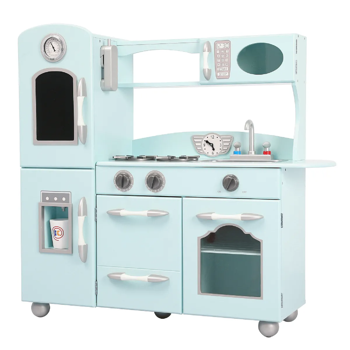 Cuisine enfant Little Chef dinette en bois verte fille garçon jeux TD-11414M