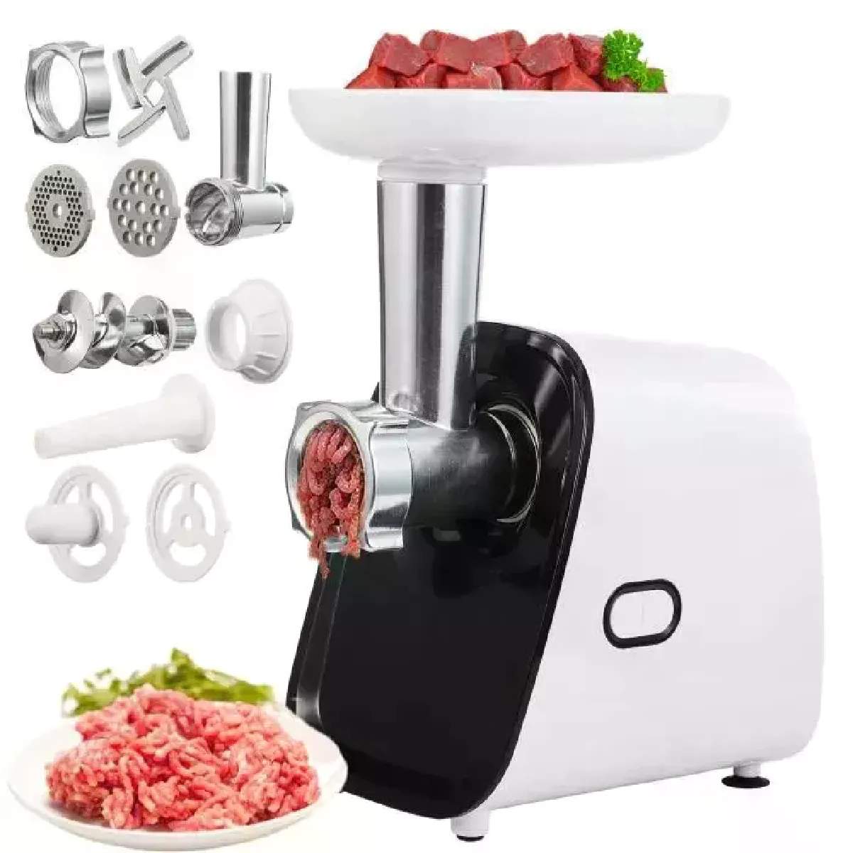 Hachoir à viande électrique 2000W - Machine à Saucisse Pour Saucisses - Appareil Multifonction de Cuisine Domestique