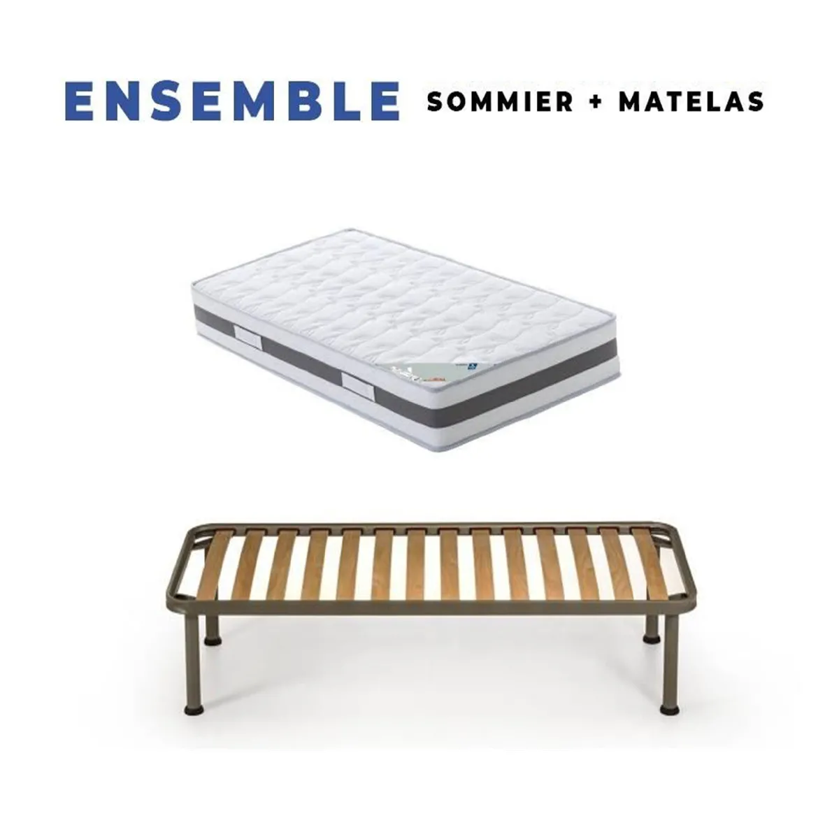 Matelas 140x190 x 23 cm + Protège Matelas Offert avec Latex Naturel densité 80 Kg/m3 - Tissu 100% Coton - Compatible Sommiers Articulés - Soutien Ferme