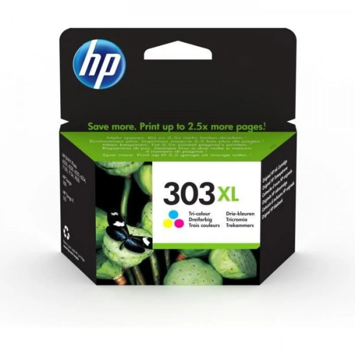 Cartouche d'Encre - Imprimante HP 303XL trois couleurs grande capacité authentique (T6N03AE) pour HP Envy Photo 6220/6230/7130