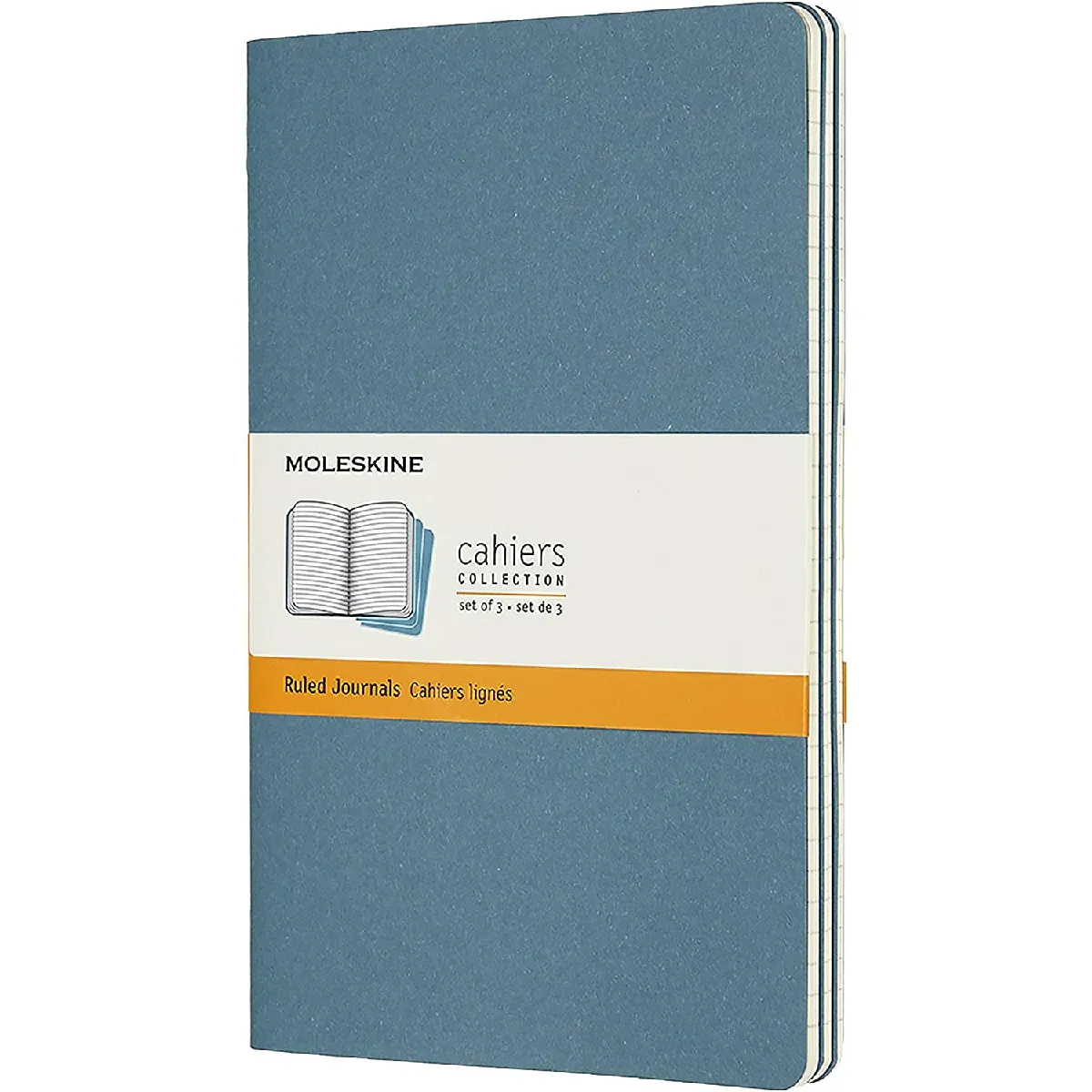 Cahier ligne grand format brisk bleu set de 3