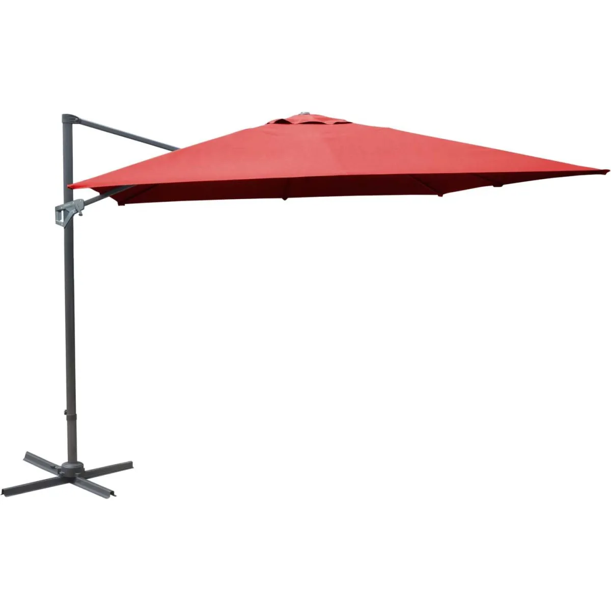 Parasol déporté en aluminium 3x3m Dom Rouge.