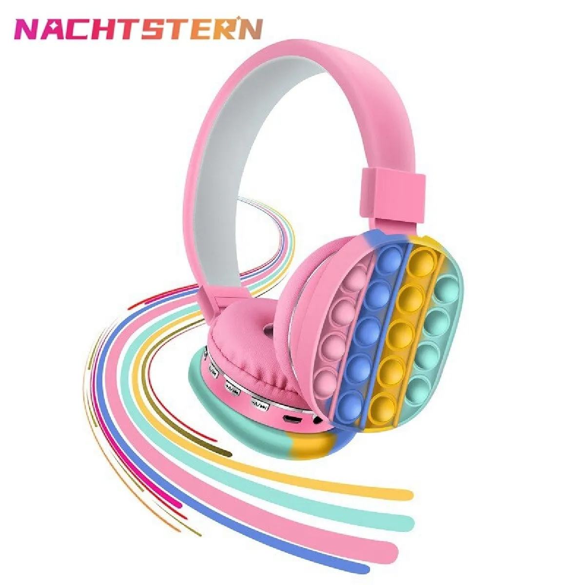 2022 nouveau casque sans fil couleur arc-en-ciel avec micro casque interactif parent-enfant jeu de vente chaude