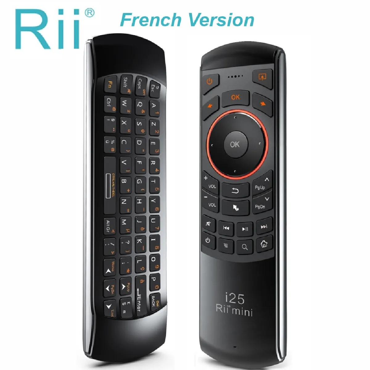 Télécommande i25A Mini Clavier Air Mouse avec 2,4 G Wireless French Smart TV Box IPTV HTPC -