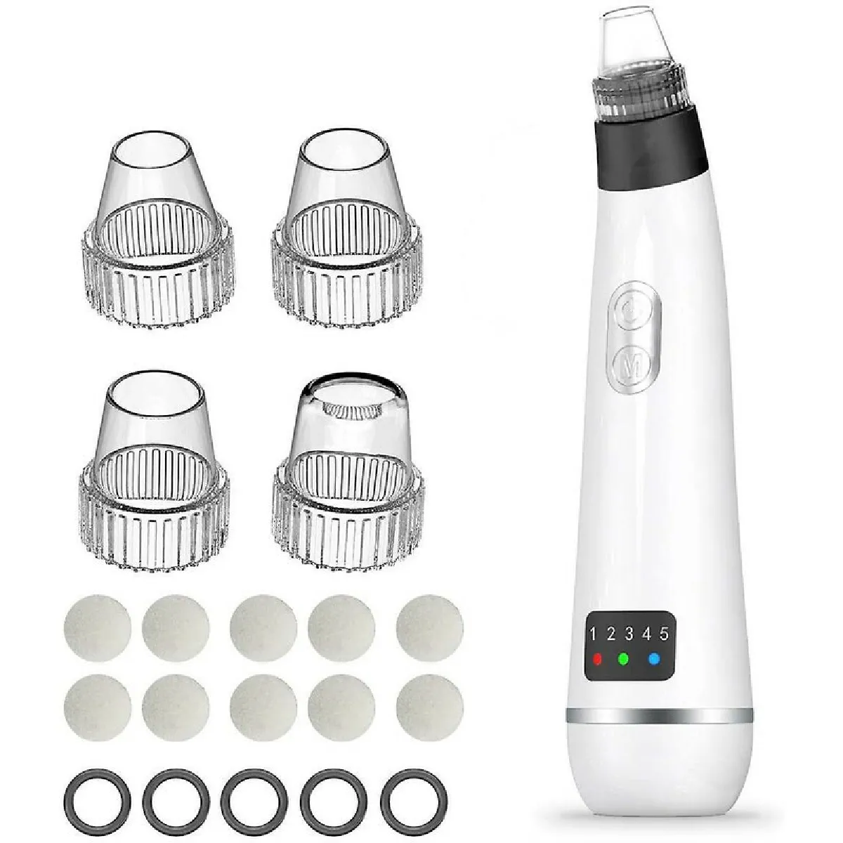 Aspirateur de Point Noirs, Extracteur de Comédons Nettoyant de Pores Rechargeable Appareil de Beauté du Visage Avec écran LED, 4 Sondes et 3 Modes