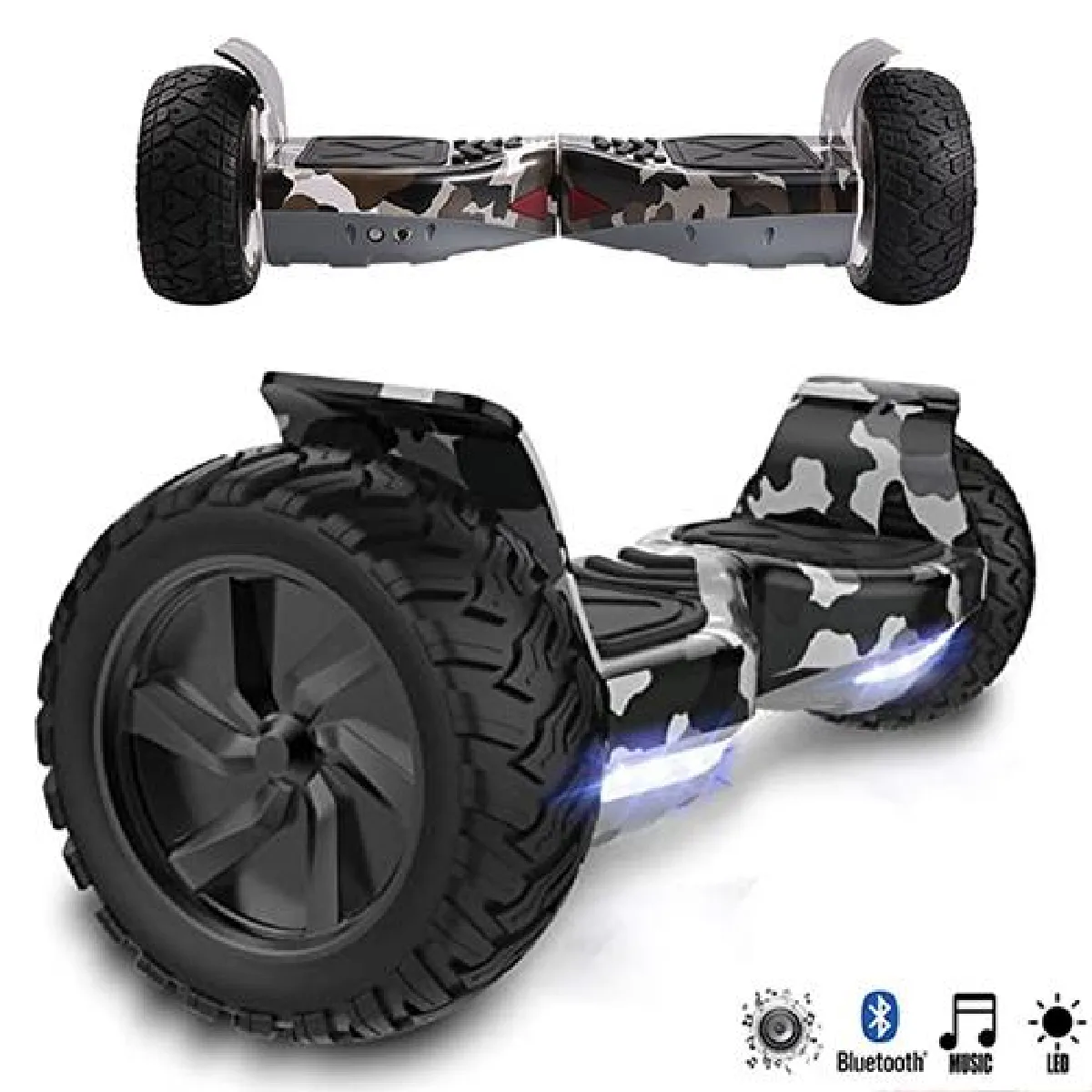 Hoverboard 8.5 Pouces Tout-Terrain - Vert Camouflage